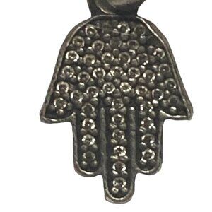 Pandora Sterling Silver Hamsa Charm CZ Encrusted Fatimas Hand Protective